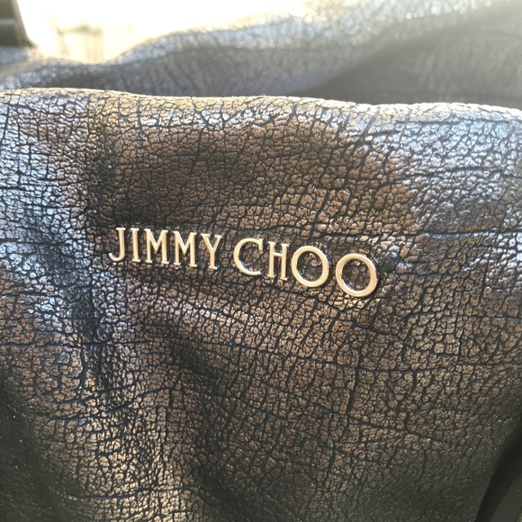 Unique Jimmy Choo Textured Gunmetal Handbag/Tote - Picture 2 of 7